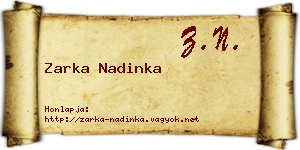 Zarka Nadinka névjegykártya